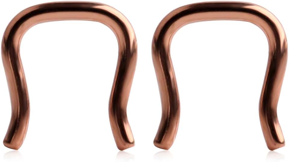 Ruifan 316L Surgical Steel U-Shaped &amp; Staple Nose Septum Hanger Retainer Nose Ring 16g,14g,12g