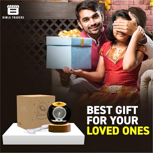 Image of 3D Ferris Wheel Night Lamp, Creative Engraved Crystal Ball Night Light for Home Decoration Best Gift for Any Occasion (Ferris Wheel)