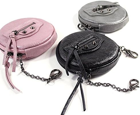 Wike-Mini Coin Bag Wallet Hand Pouch Purse for PU Leather(Black,Gray,Pink,)