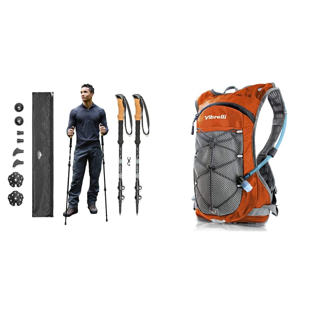 Cascade Mountain TechTrekking Poles + Vibrelli Hydration Pack