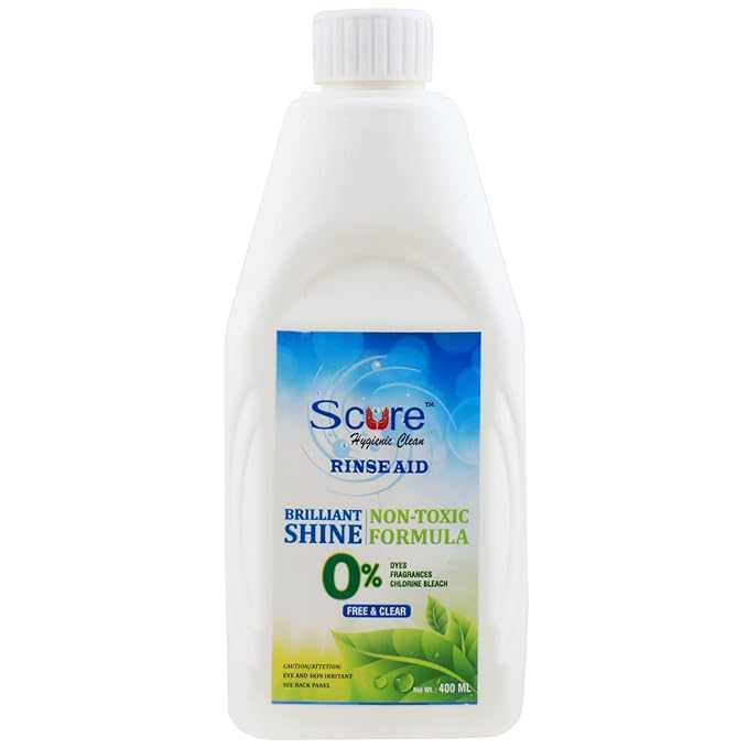 Scure Dishwasher Rinse Aid Liquid 400 ml For Shiny & Dry Dishes