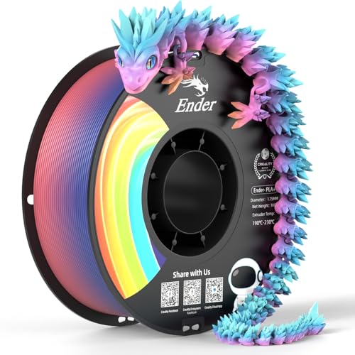 Image of Official CREALITY 3D Printer Filament 1.75mm, Rainbow PLA+ Plus Pro Filament Toughness Upgraded, Ender PLA + Rainbow, 1kg Spool (2.2lbs), Dimensional Accuracy ±0.02mm, Fit Most 3D Printers
