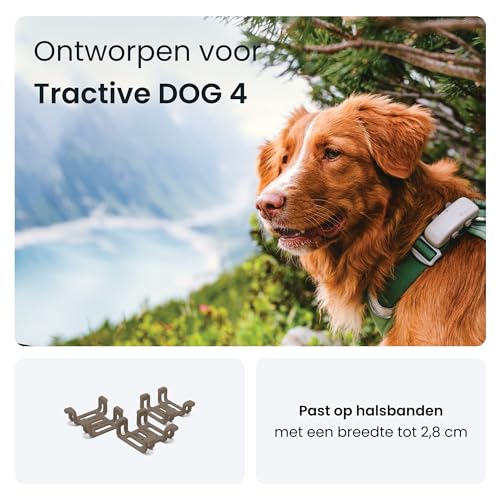 Tractive GPS DOG 4 rubberen klemmen 3x, flexibele zachte bevestiging voor halsbanden tot 2,8 cm breed, bruin - Afbeelding 3