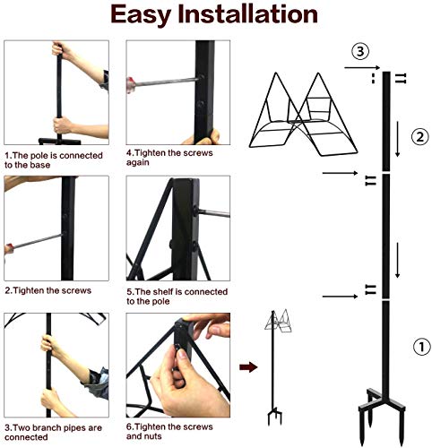 Artigarden Garden Hose Holder - Free Standing Metal Water Hose Stand Heavy Duty Flexible Pipe Storage Hanger Organizer for Lawn & Yard - Thumbnail 6