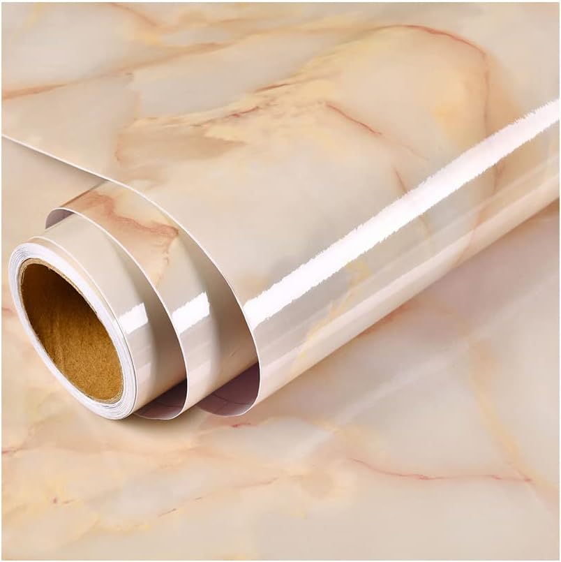 TJLMCORP Yellow red Marble 60×500CM Marble Wallpaper Marble Easily