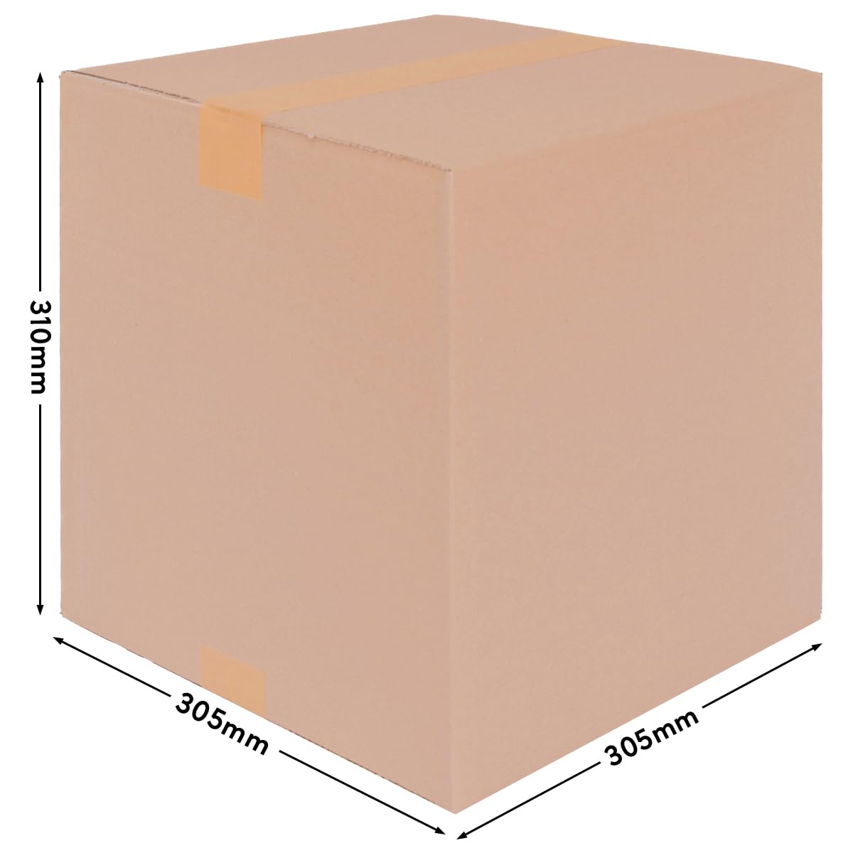 verpacking cajas plegables de cartón 300 x 300 x 300 mm altura variable KK 40 marrón [Tamaño y cantidad seleccionables] de pared simple cajas medianas 25 unidades