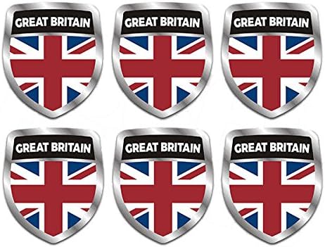 Amazon.com: Britain Union Jack Flag Shield Decal 6 Pack 2"x1.7" British ...