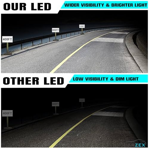 Image of Carzex Crystal Eye H1 LED High Beam Headlight Bulbs - 300W (150 Watts x2), 20,000 Lumens Super Bright, 6500K Cool White, Automotive LED Headlights Kit A180 Series 2Pcs, 1 Yr Warranty