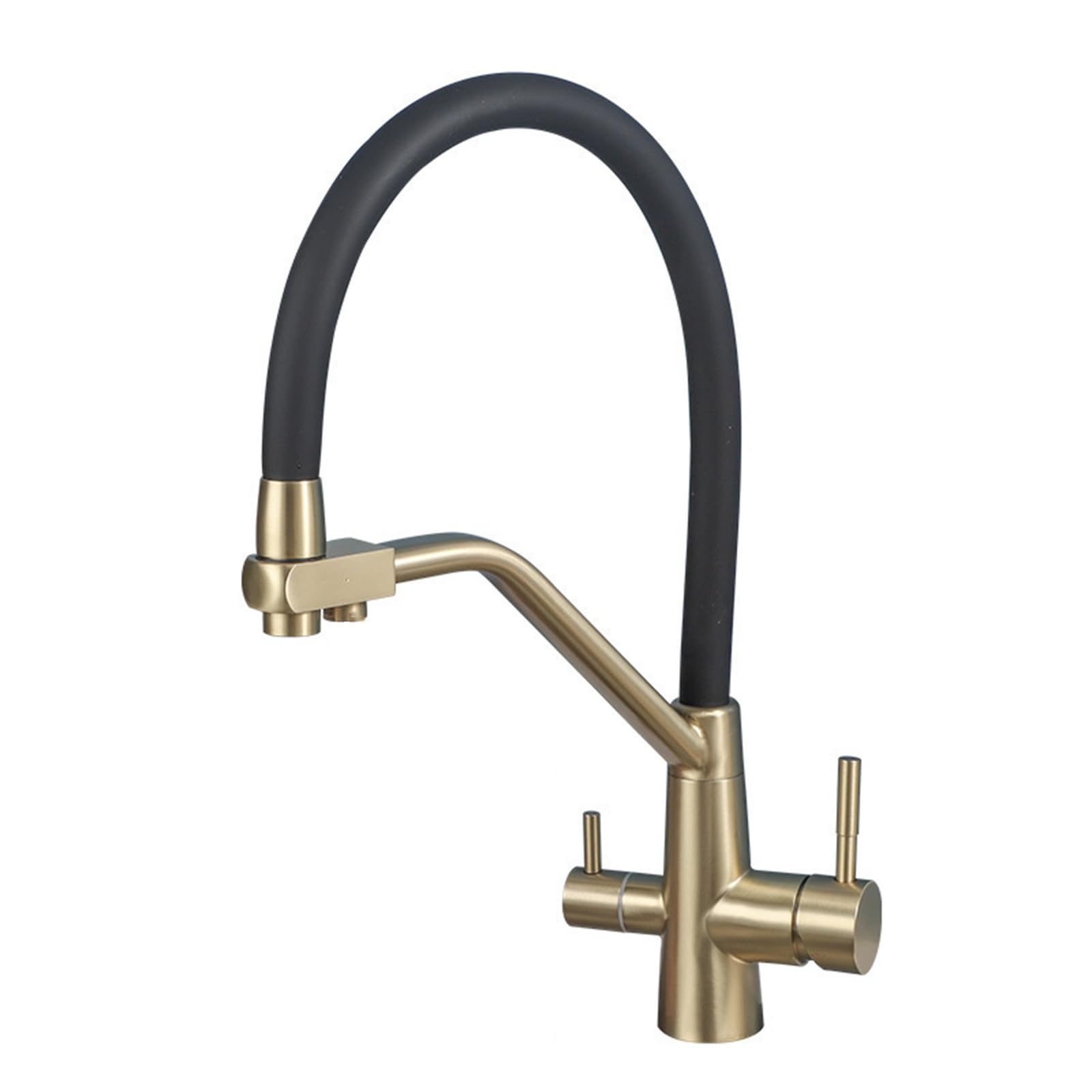 ZQFHSX Kitchen Tap, 3 Way Flexible Rotating Mixer, Brass Hot and Cold Water Faucet