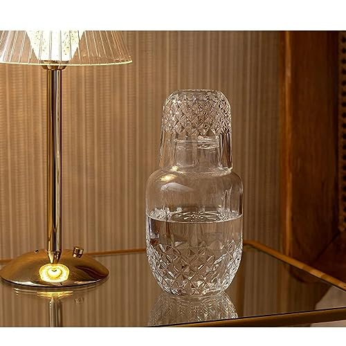 Bedside Water Carafe With Glass Set Karaffe Mit Glas Wasser Night Wasserkaraffe Bedroom Karaffen Wasserkrug Nachttisch Glaskaraffe Glaskrug Jug Glaskanne Wasserflasche Krug Trinkgläser Mouthwash