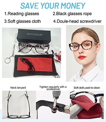 Image of OCCI CHIARI Stylish Reading Glasses Women's Readers Comfort Eyeglasses