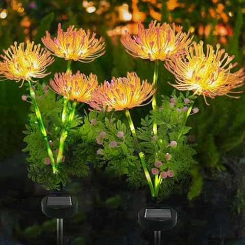 Liyade Solar Lights Outdoor for Garden Decor - 4 Pack Solar Garden Lights with 2 Modes, Waterproof Solar Outdoor Lights Auto ON/Off Solar Decorative Lights for Garden, Patio Cover