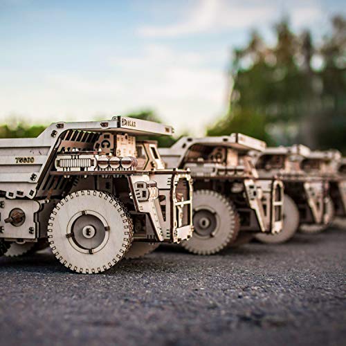 EWA Eco-Wood-Art Model BELAZ 75600 - Belaz Wooden 3D Puzzle Mechanical Construction kit DIY Adult Craft Set for Self-Assembly No Glue Required