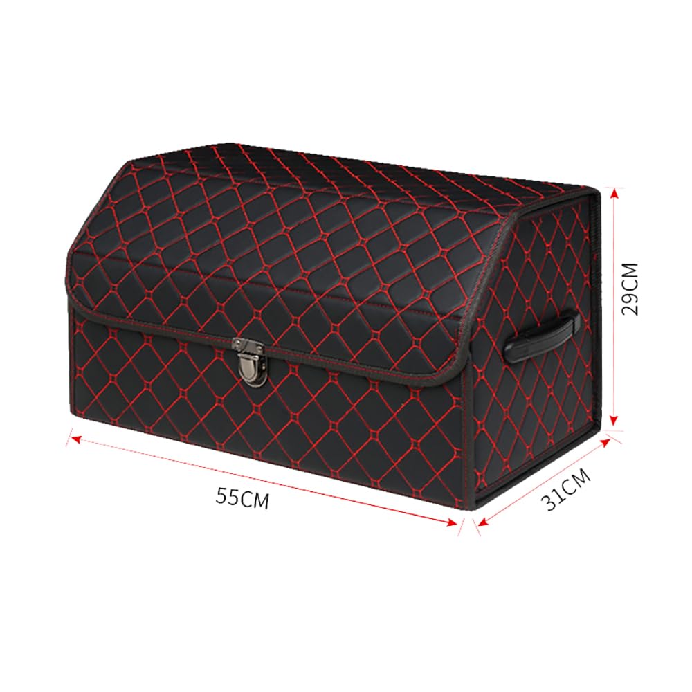 Cuero Organizadores de baúles Bolsas para Maletero del Coche Plegable Almacenamiento y organización para To-yota Corolla Sequoia CHR Raize Noah Handlander,B/Black and Red-M