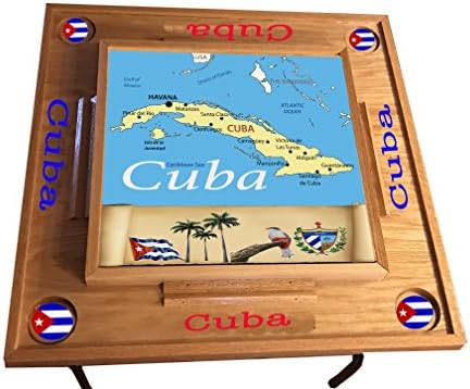 latinos r us Cuba Domino Table with Map Full top