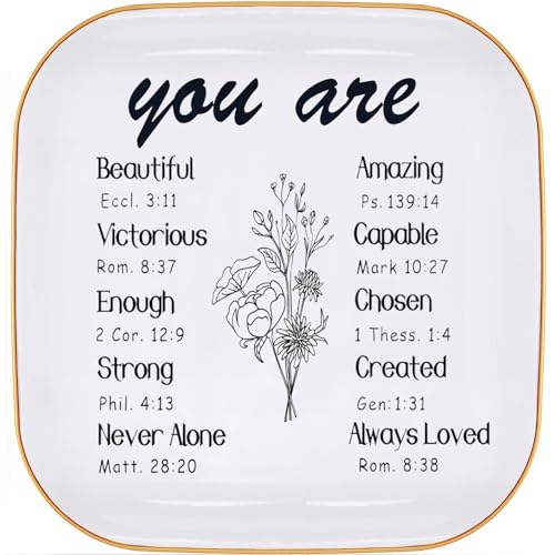 Friendship Gifts for Women - A True Friendship is a Journey Without an end Ceramic Trinket Tray Jewelry Dish Birthday Gifts for Female Friends, Unique Gift for Women Birthday Bridal Shower Gifts