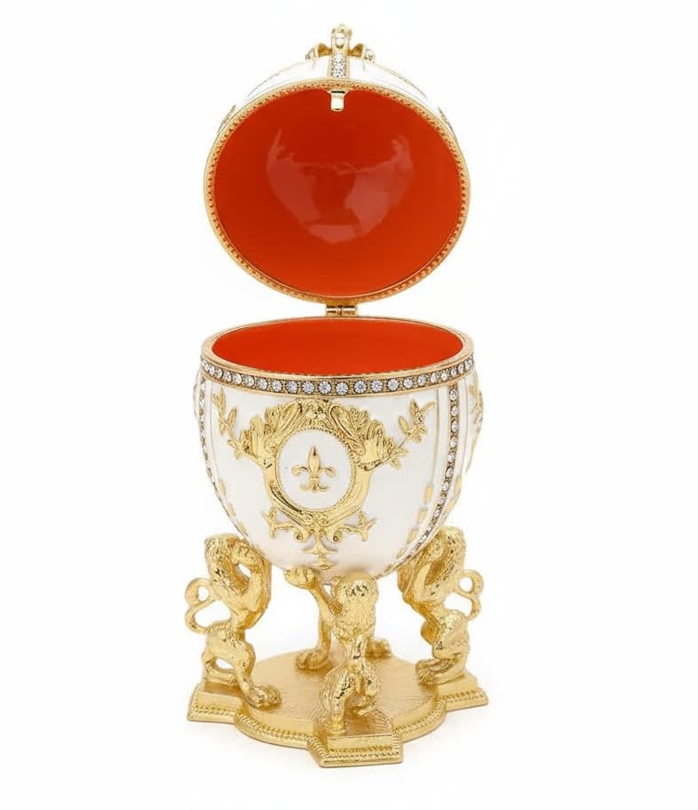 Boîte à bijoux œuf Fabergé blanc Pierre Lorren, le cadeau idéal