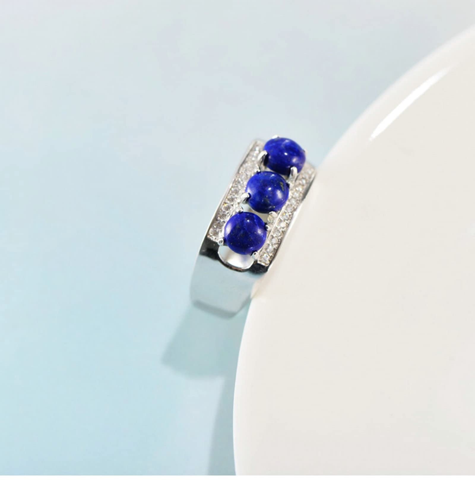 Pierścionki damskie, srebro próby 925, pierścionek damski, lapis lazuli, prezent ślubny dla kobiet