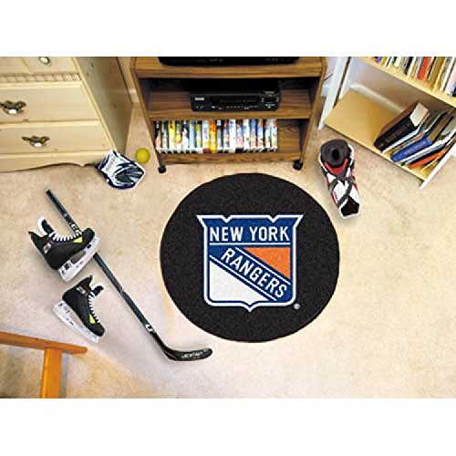NHL New York Rangers Nylon Face Hockey Puck Rug 27" diameter