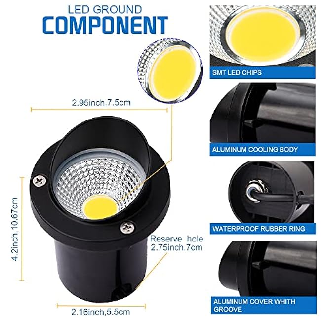 LED Landscape Light In-Ground Light 3000K 2 Pack