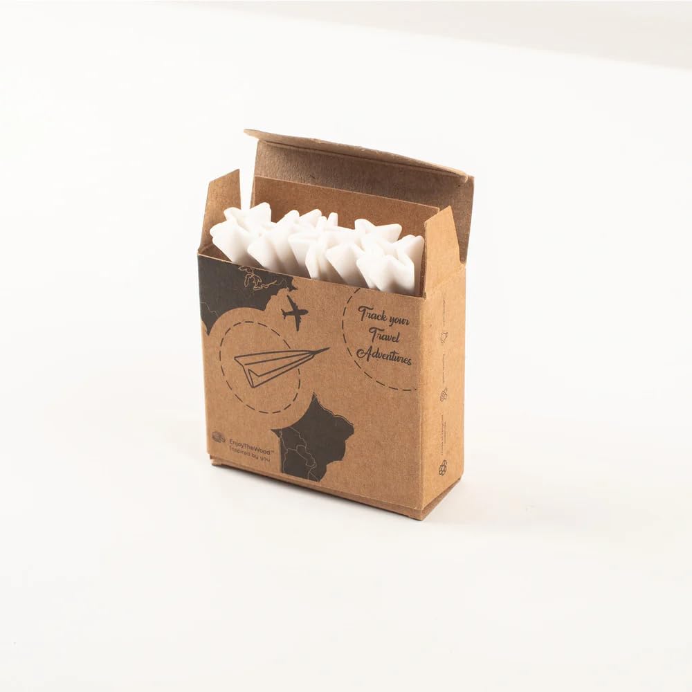 Enjoy The Wood Push Pins - Perfect Map Markers for Tracking Travels - Ideal for Decorating Wooden World Maps - 20 pcs (Airplane Push Pin)