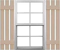 Vista 11 de Mid America - Persiana estándar de vinilo tipo revestimiento exterior de madera de 4 tablones de 14 pulgadas (1 par)