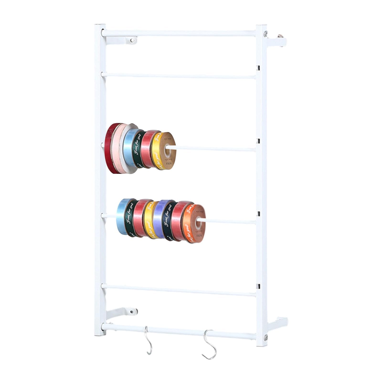 Porta rocchetti Porta Filo, espositore per Nastri, Porta Nastri per Nastri Washi, collane per fioristi, Bianco 40 cm x 67 cm