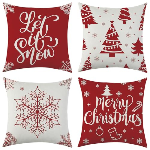 a ray of sunshine 4 Stück Kissenbezug Weihnachten 50 x...