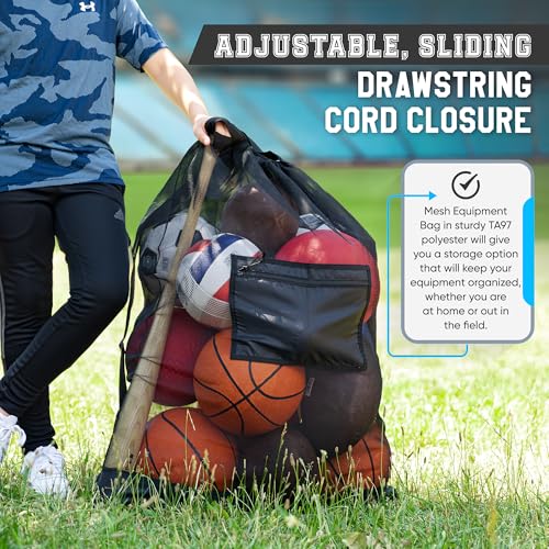 Handy Laundry 5708 Mesh Ball Bag - Equipment Bag To Transport Soccer, Basketball, Football, Volleyball Sporting Gear. Adjustable Shoulder Strap thumb #5