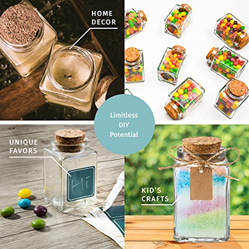 Otis Classic Square Glass Jars With Lids - Set Of 12 Mini Glass Jars With Corks For Wedding & Party Favors, Diy Crafts, Potions, Spices & Candy, 3.4 Oz #TOP4