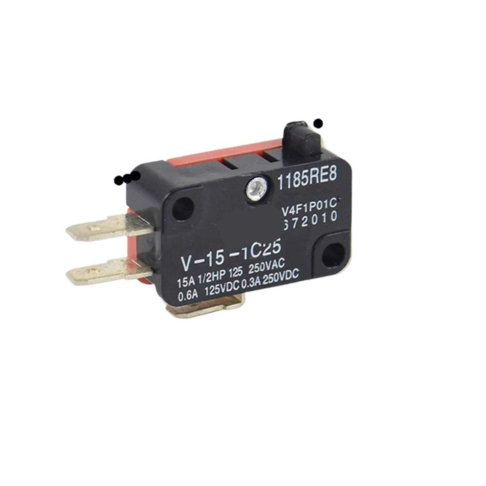 5PCS V-1C25 Serie Hub Begrenzung Mikrowelle Tür Micro Schalter Scharnier Roller Scharnier Hebel Momentary Snap Action 15A 250VAC(V-15-1C25)