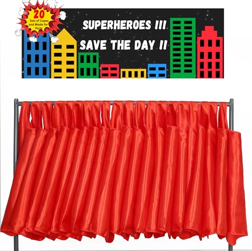 Image of D.Q.Z Superhero-Capes for Kids 20 Sets Children-Superhero Capes and Masks for Super Hero Toys Birthday Party Dress Up Costume