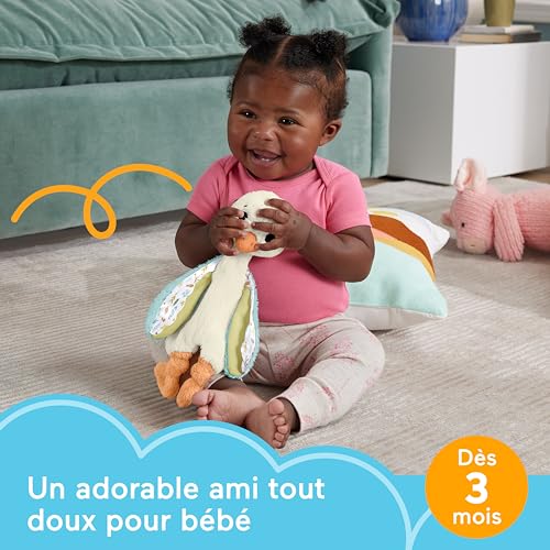 Fisher Price Jouet Éveil Peluche Mon Oie Câline Sens’Imals À Câliner Avec Effets Sonores Stimulation Toucher Et Ouïe Lavable Machine Jouet Bébé Nouveau Né HRB16 - vue 2