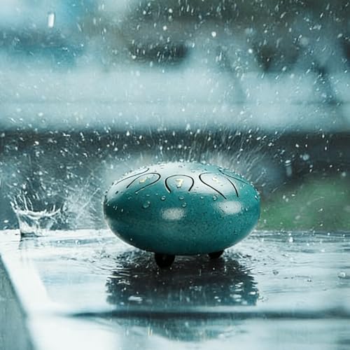 Image of Rain Drum for Outside, 6 Inch 8 Note Steel Tongue Drum, C Major Togue Drum Rain Chime, Steel Drum for Kids Adults, with Mallets, Music Book