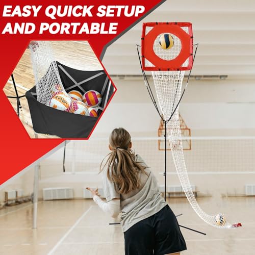 Bearwill Volleyball Setter Trainer Net, Volleyball Training Equipment Adjustable Angle Height 8-13 FT Setter Net, Indoor Outdoor Volleyball Practice Net System for Serving, Spiking and Setting - Image 6