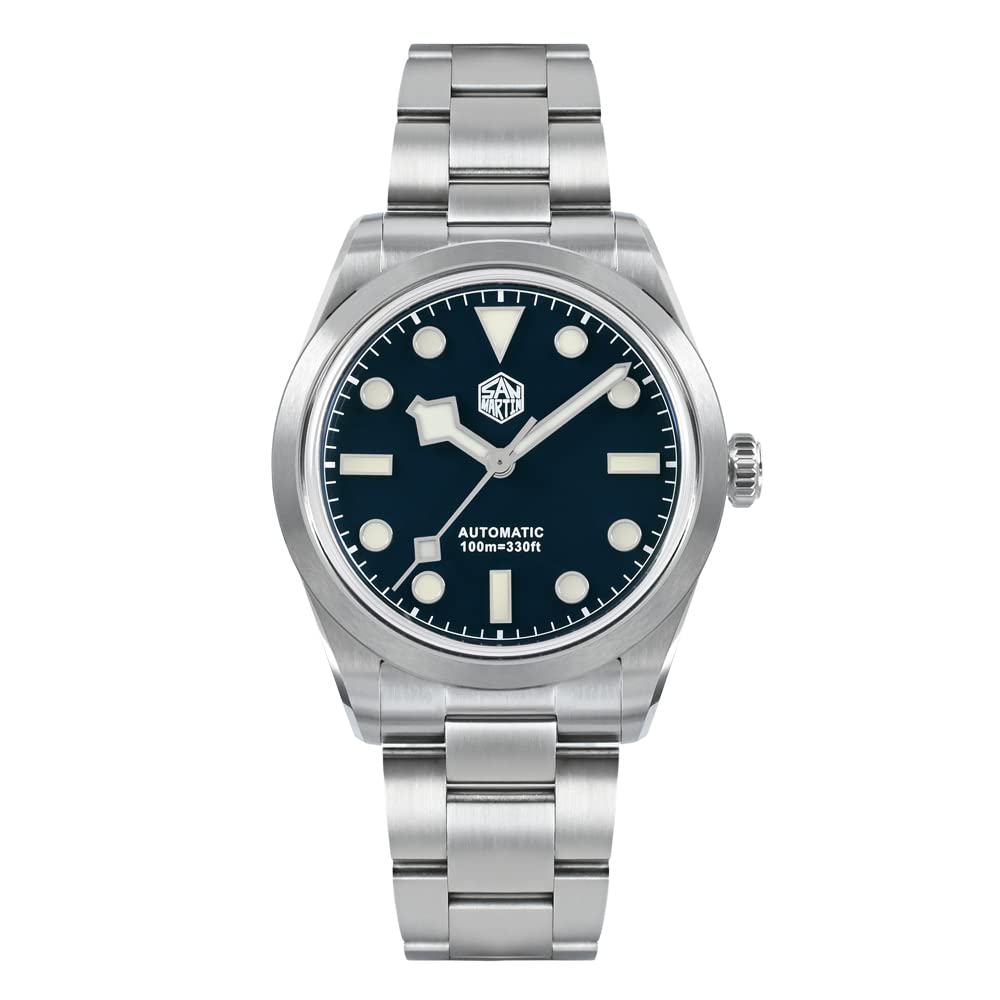 San Martin 38 mm SN0107G męski zegarek sportowy w stylu vintage emaliowana tarcza płatek śniegu ręce NH35 luksusowy eksploruj automatyczny mechaniczny