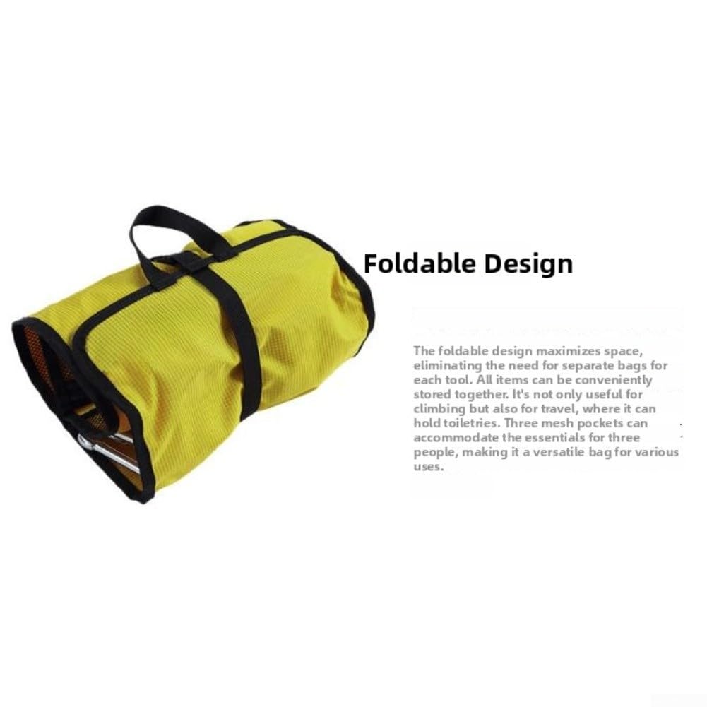 Organizador Escalada Nylon Ripstop Bolsillos Múltiples(Yellow 84 * 27cm)