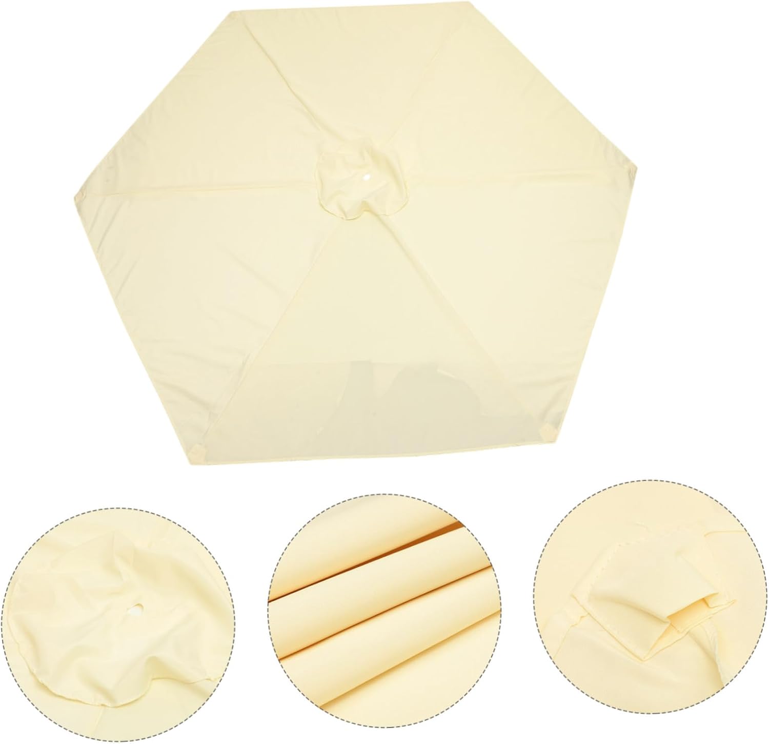 Outdoor Patio Umbrella Replacement Part Umbrella Replacement Canopy Beige Windproof Easy Install