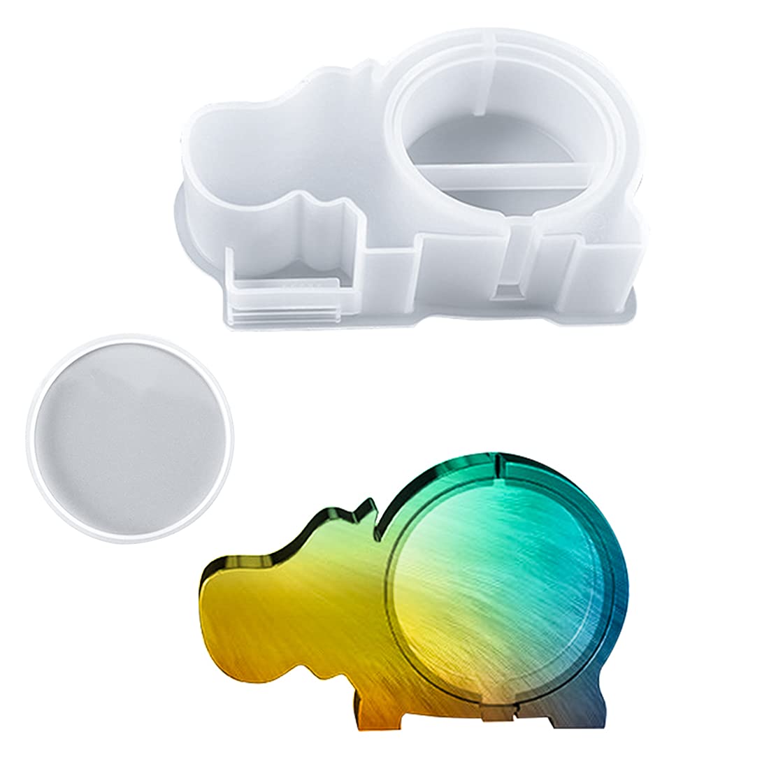 KyeeaDIY 2 x Epoxy Resin Silicone Piggy Bank Mould, 3D Animal Shaped Resin Mould, Animal Silicone Mould