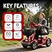 Heavy-Duty 4 Wheel Mobility Scooters for Adults, 800W All Terrain Mobility Scooters for Seniors, Supports +300 Lbs, Handicap Electric Scooter with Seat, Long Range Up to 21 Miles, (Red)