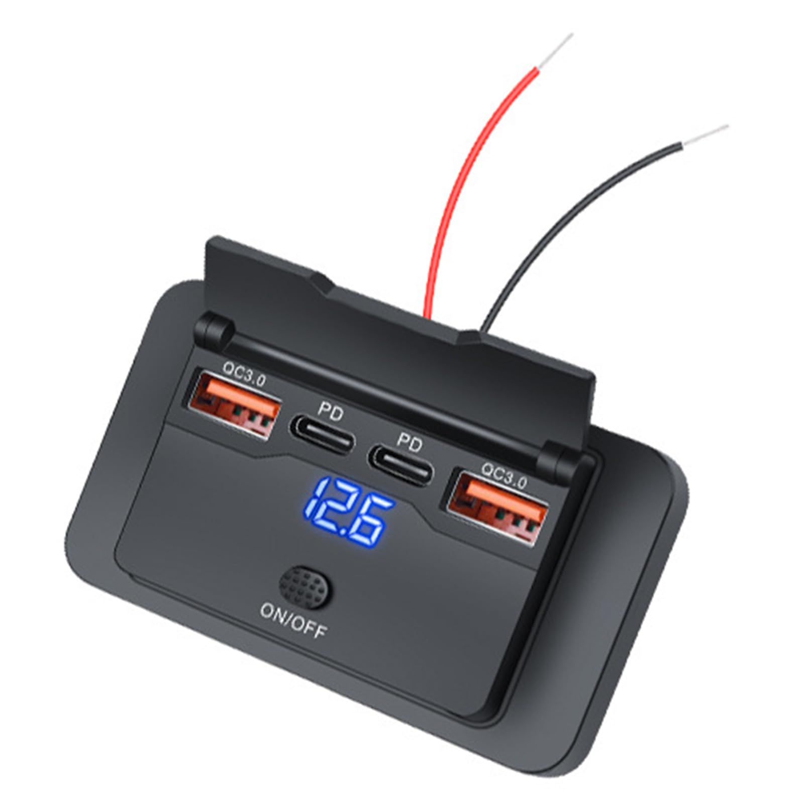 Prise Moto et Marine USB C double PD3.0 recharge rapide pour les longs trajets de road trip
