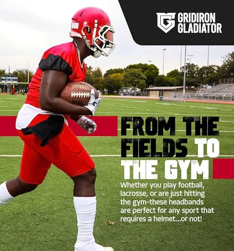 Image of Gridiron Gladiator Football Bandana - Skull Headwrap, Sports Head Wrap for Men's Workout