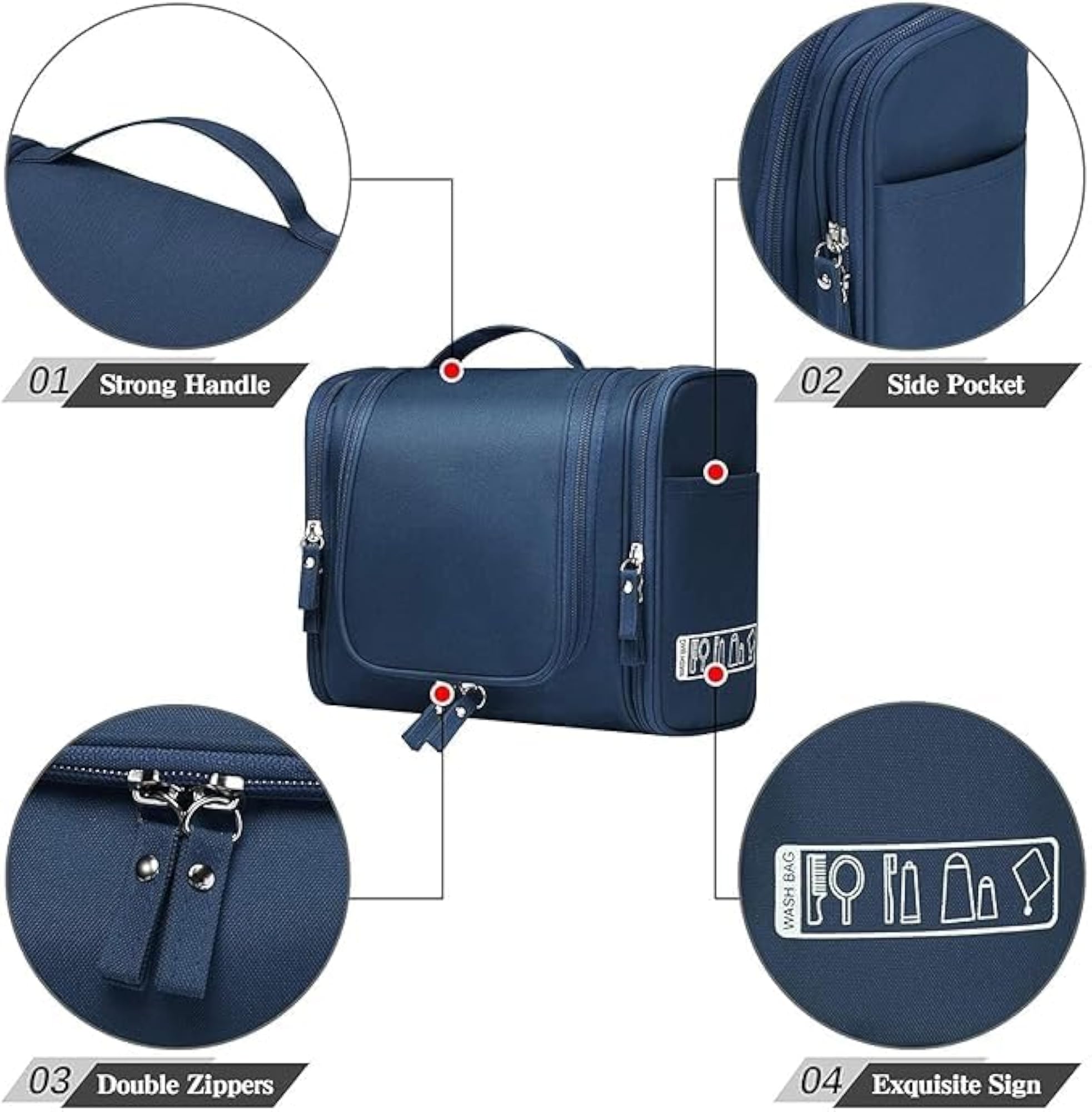 Multifunctional Unisex Zipper Toiletry Bag, Travel Organizer