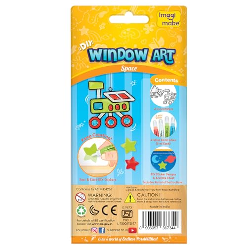 Image of Imagimake DIY Window Art Space | Glass Painting Kit | Art & Craft Kit for Boys | Birthday Return Gift for Kids 6-12, Multicolour
