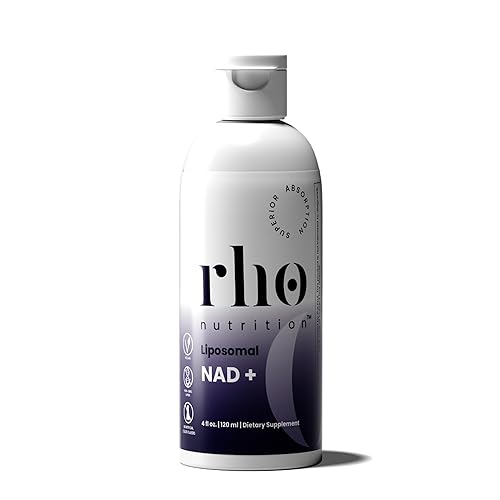 Rho Nutrition Liposomal NAD+ – Liquid Supplement Designed to Help Support Absorption – Active Form of NAD+ Helps Support Normal Cellular Health, Healthy Aging, Energy Metabolism and Overall Vitality - 1 Pack