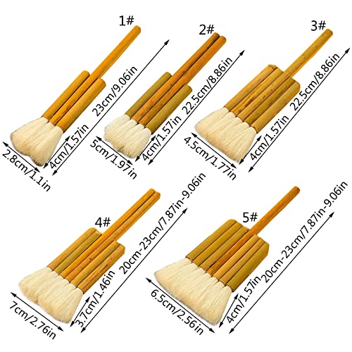 Professional Hake Brush for Watercolor Hake Art Paintbrushes Hake Blender Brushes Sheep Hair Hake Brushes for Pottery