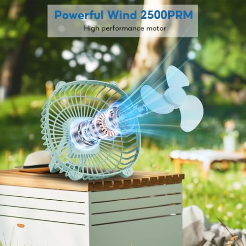 OXSUN Solar Powered Fan,7W Portable Solar Panel IP65 Waterproof with Solar Fan Low Noise for Camping,Picnic,Fishing,Park,Travel Outdoor