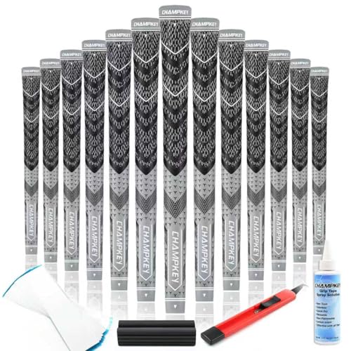 CHAMPKEY Half Cord Golf Grips 13 Pack with Golf Grip Kit - All Weather Performance Golf Club Grips...