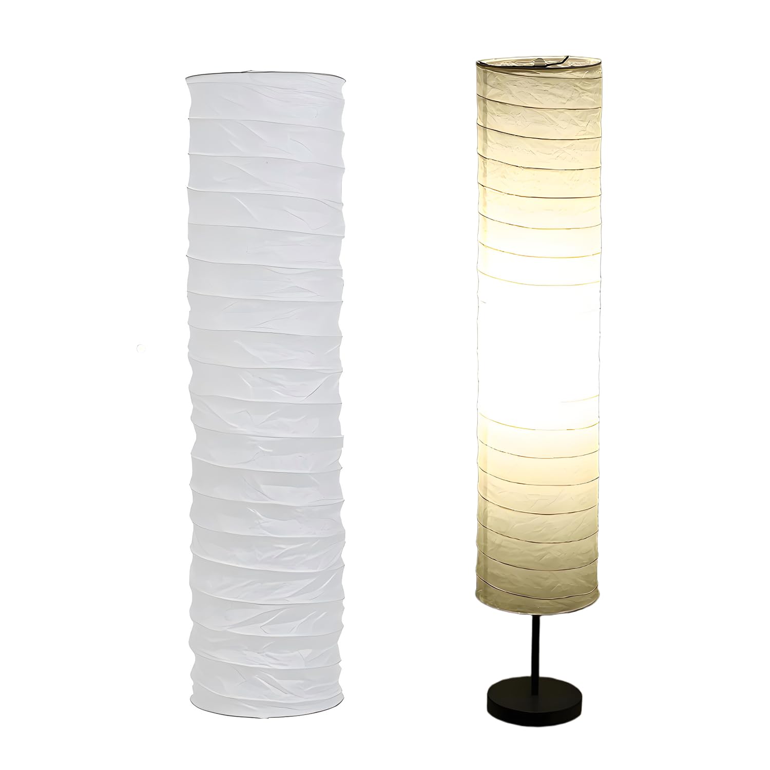 Tissting Paper Floor Lamp Shade, 94 x 22 cm Rice Paper Lampshade White Contemporary Floor Standing Lamp Cover for Living Room Bedroom Decor