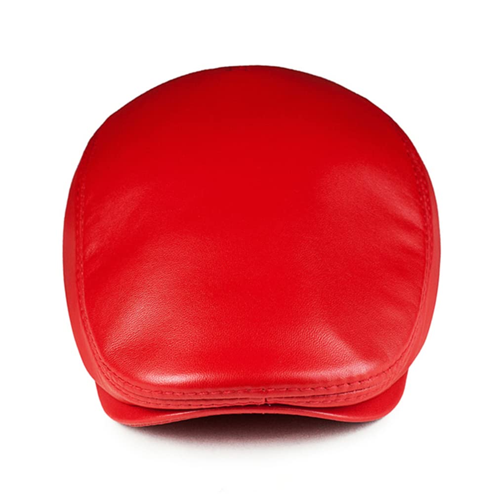 Mężczyźni beret prawdziwa skóra płaska czapka z prawdziwej skóry earfaps ciepłą jesień zima brown czarny czerwony mężczyzna bluszczy